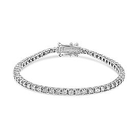 True 14K White Gold 2.0 Cttw Miracle Set Round-Cut Lab Grown Diamond Illusion 7" Tennis Bracelet (F-G Color, VS2-SI1 Clarity)