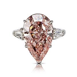 10 CARAT PEAR SHAPE FANCY INTENSE PURPLISH PINK DIAMOND ENGAGEMENT RING PLATINUM & 18K YELLOW GOLD GIA CERTIFIED 8 CT FIPP VVS2 BY MIKE NEKTA