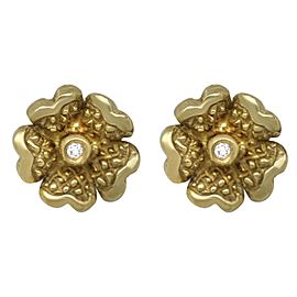 Judith Ripka 18k Diamond Dogwood Flower Stud Earrings