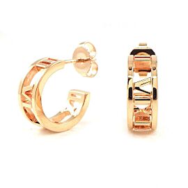 TIFFANY & Co 18K Pink Gold Atlas Open Hoop Earrings LXWBJ-831