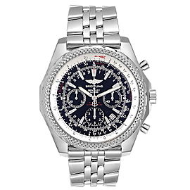 Breitling Bentley Motors Black Dial Chronograph Steel Mens Watch