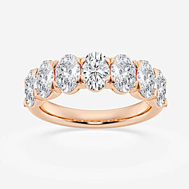 True 3 ct. tw. Oval Diamond Seven Stone Anniversary Band 14K Rose Gold