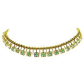 Castellani 18 Karat Emerald, Pearl, and Gold Necklace