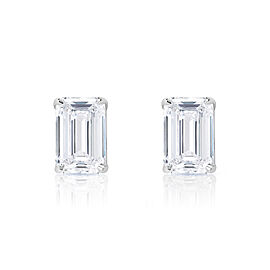 True Carat Emerald Cut Lab Grown Diamond Stud Earrings in 14k White Gold