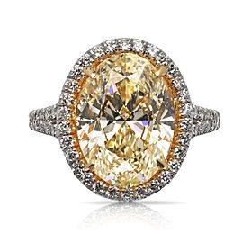 7 CARAT OVAL CUT HALO DIAMOND ENGAGEMENT RING PLATINUM & 18K GOLD GIA CERTIFIED 6 CT SI1 BY MIKE NEKTA