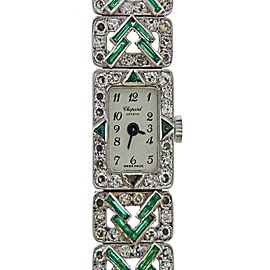 Chopard Art Deco Gold Diamond Emerald Watch