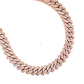 14K Rose gold and 23.75 CT Diamonds Miami Cuban Link Chain