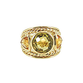 David Yurman 18K Yellow Gold Lemon Citrine Honey Citrine Cigar Band Renaissance Ring