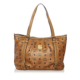 MCM Visetos Leather Tote Bag