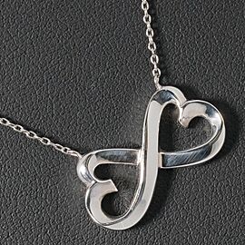 TIFFANY & Co 925 Silver Paloma Picasso Double rubbing heart Necklace