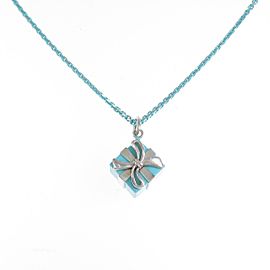 TIFFANY & Co 925 Silver Blue Box Lock Necklace LXGYMK-175