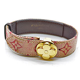 Louis Vuitton Canvas And Gold Tone Metal Bracelet