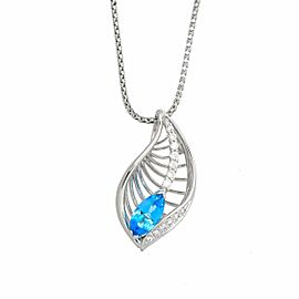 BlueTopaz Platinum Diamond Necklace