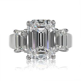 6 CARAT EMERALD CUT D COLOR VVS1 CLARITY DIAMOND ENGAGEMENT RING 14K WHITE GOLD GIA CERTIFIED 5 CT VVS1 BY MIKE NEKTA