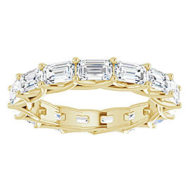 5 CARAT EMERALD-CUT DIAMOND ETERNITY RING 14K, 18K YELLOW GOLD 30 POINTER G COLOR VS1 CLARITY SHARED PRONG BAND BY MIKE NEKTA NYC SIZE 4