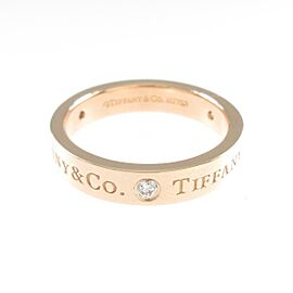 TIFFANY & Co Band 18k Pink Gold Diamond US4.75 Ring