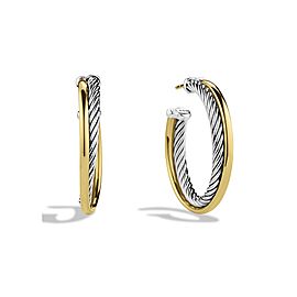 David Yurman Gold & Silver Crossover Hoops