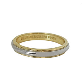 Tiffany&Co. Milgrain Two Tone Gold Yellow & Platinum Ring