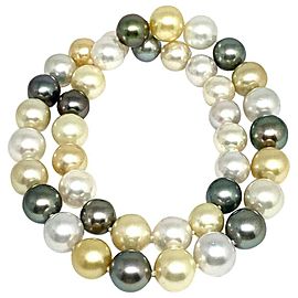 Diamond South Sea Pearl Necklace 14k Gold 12.8 mm 34" Certified $24,550 911804