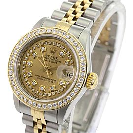 Champagne Lady Datejust Diamond Dial Diamond Bezel 26mm-quickset Watch