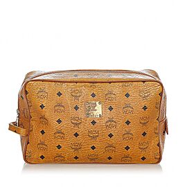 MCM Visetos Leather Clutch Bag