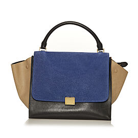 Celine Small Trapeze Tricolor Leather Satchel