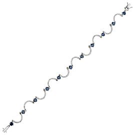 3.50 Carat White and Treated Blue Diamond Bracelet