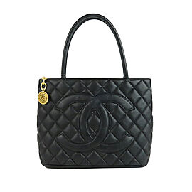 Chanel Medallion Caviar Leather Tote Bag