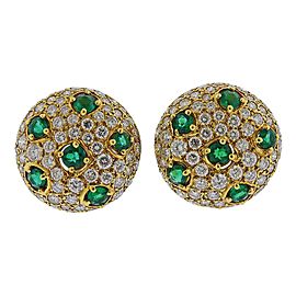 Gemlok Emerald Diamond Gold Earrings