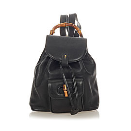 Gucci Bamboo Drawstring Leather Backpack