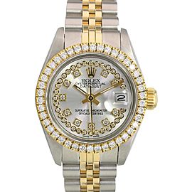 Silver String Lady Datejust Diamond Dial Diamond Bezel 26mm Watch