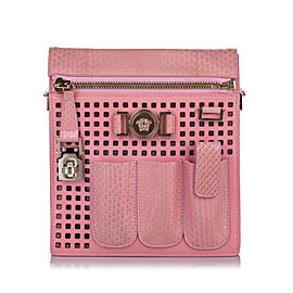 Perforated Patent Leather Crossbody Bag