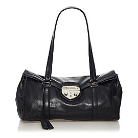 Prada Sound Lock Leather Shoulder Bag