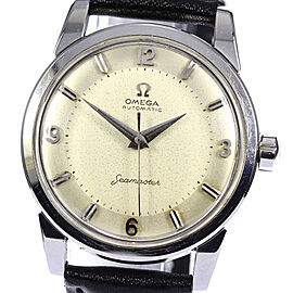 OMEGA Seamaster Stainless Steel/leather Automatic Watch Skyclr-449