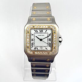 CARTIER SANTOS GALBEE Quartz Diamond Watch