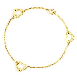 TIFFANY & Co 18K Yellow Gold Open Heart 3 Motif Bracelet LXWBJ-709