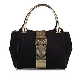 Buckle Suede Satchel