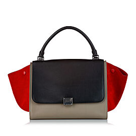 Celine Medium Trapeze Tricolor Leather Satchel