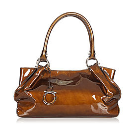 Ferragamo Gancini Patent Leather Handbag