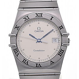 OMEGA Constellation Date stainless steel Silver Dial Quartz Watch