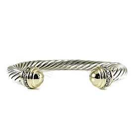 David Yurman 18K Yellow Gold, Sterling Silver Diamond Bracelet