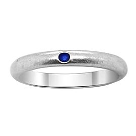 Tiffany & Co. Elsa Peretti Stackable Silver Blue Sapphire Ring Size 6