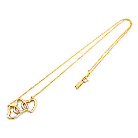 Tiffany & Co. 18K Yellow Gold Triple Heart Pendant Necklace