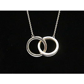 TIFFANY & Co. silver interlocking double ring necklace