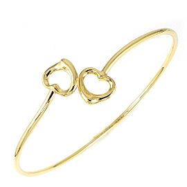 TIFFANY & Co 18K Yellow Gold Open Heart Hoop Bracelet LXWBJ-711