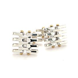 Tiffany & Co Estate Mens Cufflinks 18k Gold & Sterling Silver 14.5g TIF248