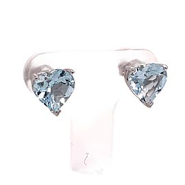 Natural Heart Cut Aquamarine Earrings 14k Gold 2.7 TCW Certified $990 018718