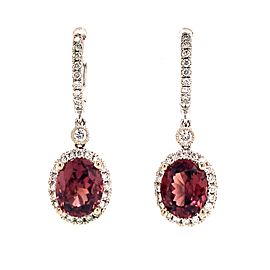 Natural Tourmaline Rubellite Diamond Earrings 18k Gold 6.62 TCW Certified $6,950 017705