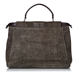 Fendi Large Peekaboo Suede Satchel