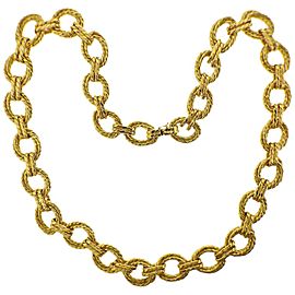 Italian Woven Link Yellow Gold Necklace